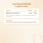 Vegansk D-vitamin – næringsindhold pr. daglig dosis