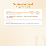 Vegansk D-vitamin – næringsindhold pr. daglig dosis