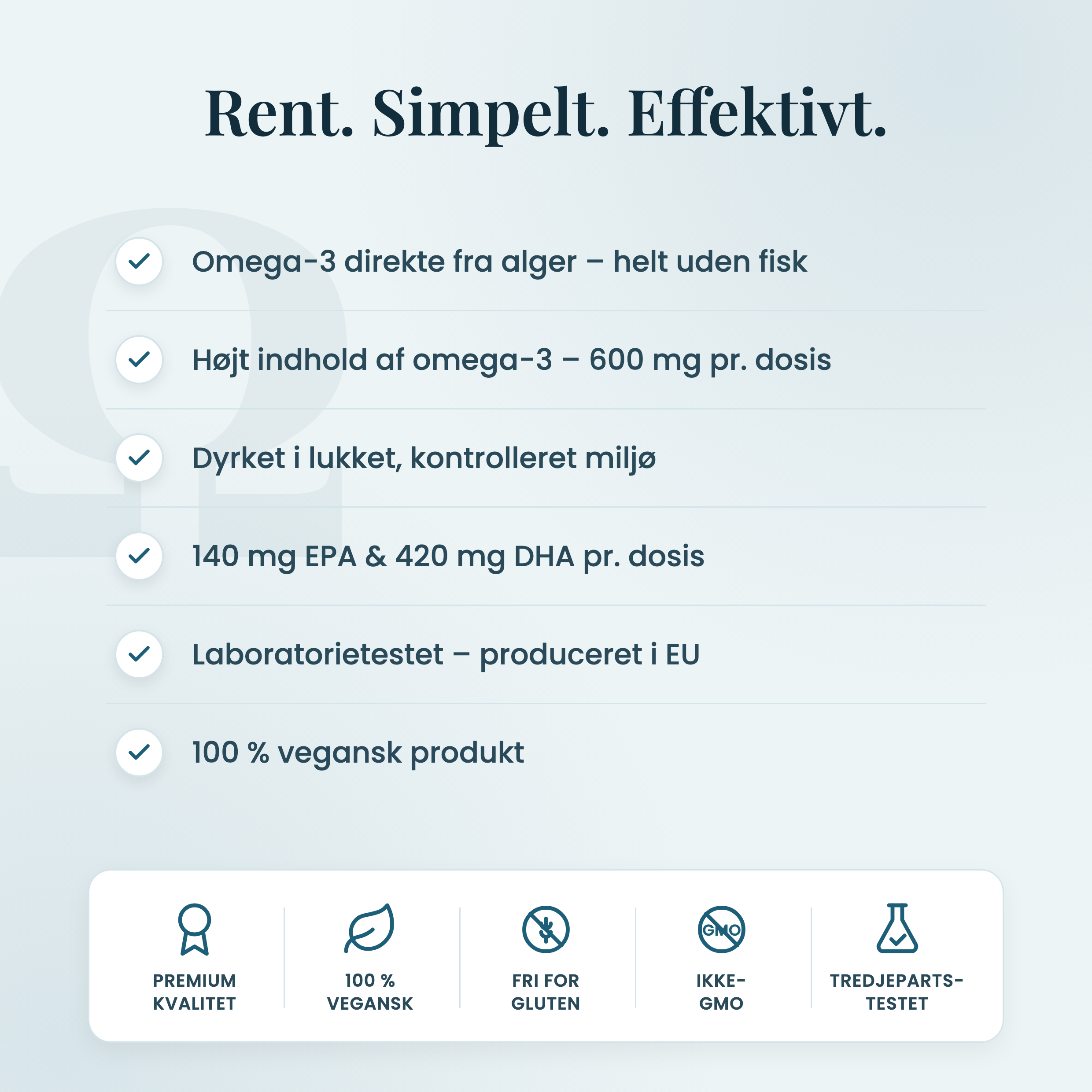 Vegansk Alge Omega 3 – kvalitetsløfte
