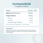 Vegansk Alge Omega 3 – næringsindhold pr. daglig dosis